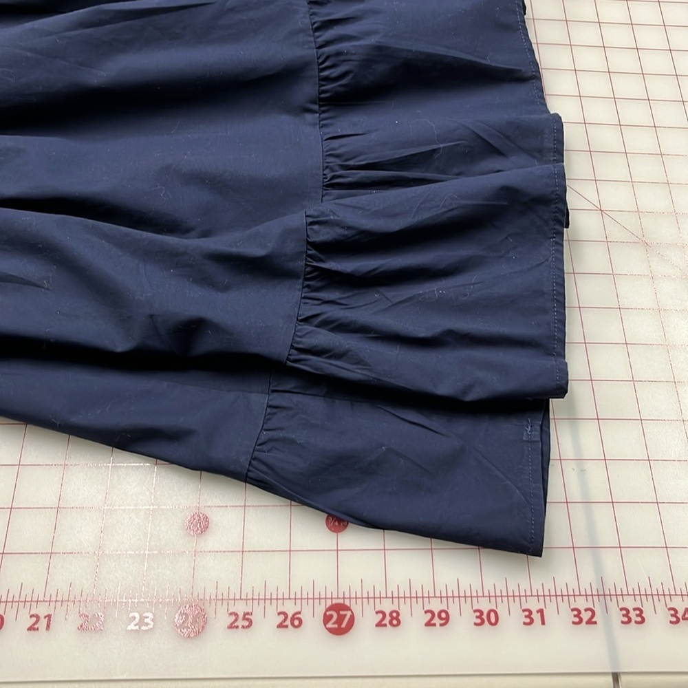 GAP Peasant Boho Party 100% Cotton Ruffle Tier Smock Waist/Puff SLV Navy Mini XS - Picture 16 of 16